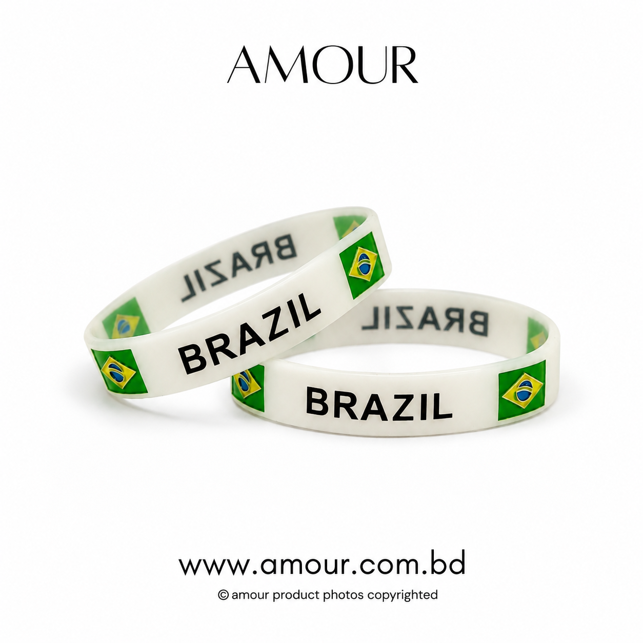 Brazil Wristband White (2Pcs)