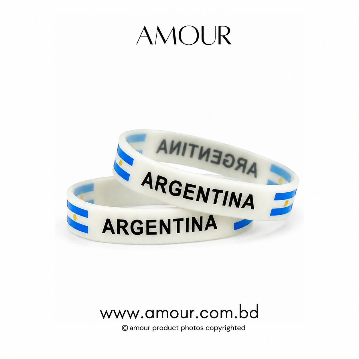Argentina Wristband White (2Pcs)