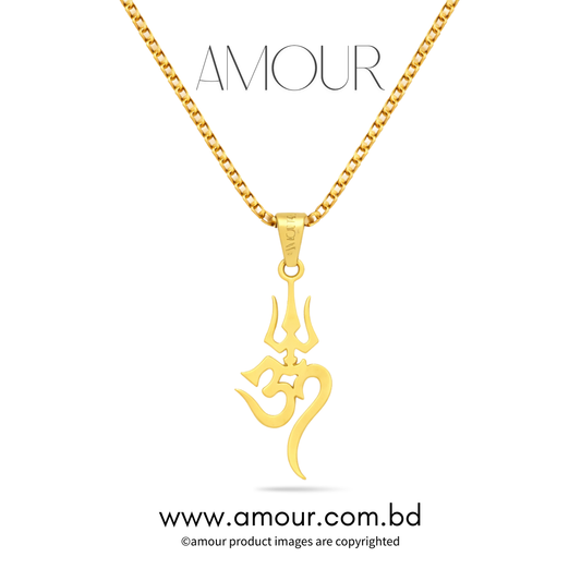 OM+Trishul Pendant (GOLD)
