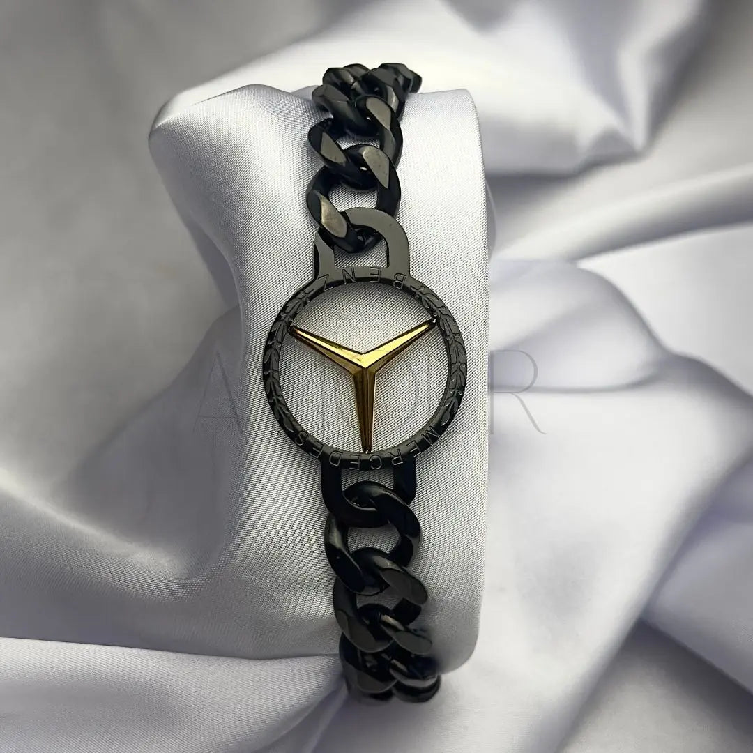 Mercedes Chain Bracelet (BLACK) AmourBD.com
